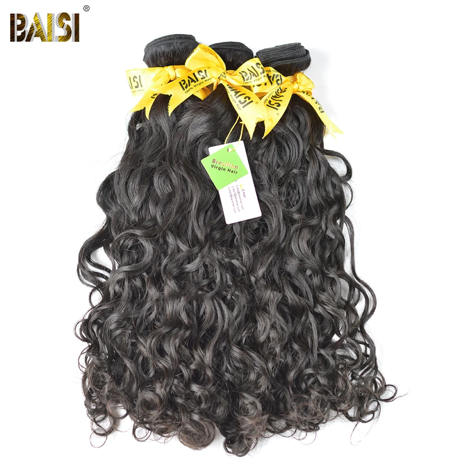 BAISI волосы необработанные бразильские 10A натуральные волосы влажные и волнистые человеческие волосы пучки 100% человеческие волосы