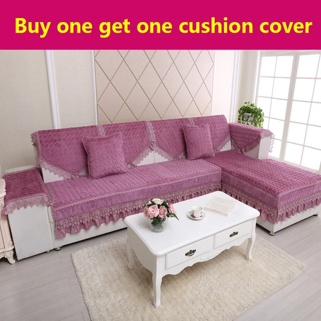 New Fashion Han Style Beauty Dream Sofa Lace Purple Housse De Canape Flower Cushion Blanket In From Home Garden On Aliexpress