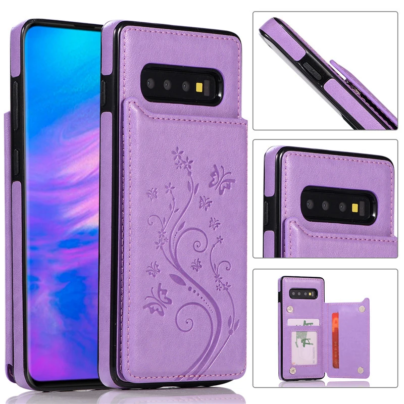 Кожаный чехол подставка для карт Samsung Galaxy S20 FE Note20 Ultra S8 S9 S10 Plus Note 8 9 10 S7 Edge|Бамперы| |