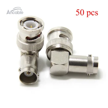 

50 Pcs Adapter 90 Degree BNC Plug Male To BNC Female Jack RF Connector Right Angle M/F