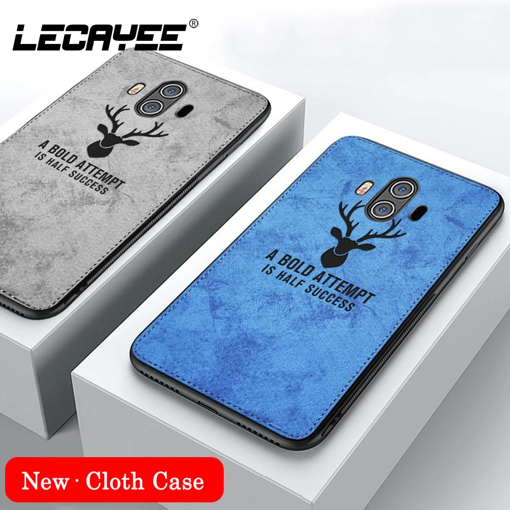 

DEER Patterned Cloth Cover for Huawei Mate 10 lite Fabric Silicone Soft Matte Case for Huawei Mate 10 20 9 Pro Mate 20 lite Case