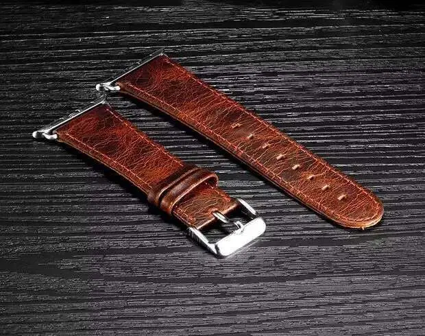 Series 4/3/2/1 2018 Crazy Horse Genuine Leather Magneic Buckle Loop strap for apple watch band 38mm 42mm 40mm 44mm