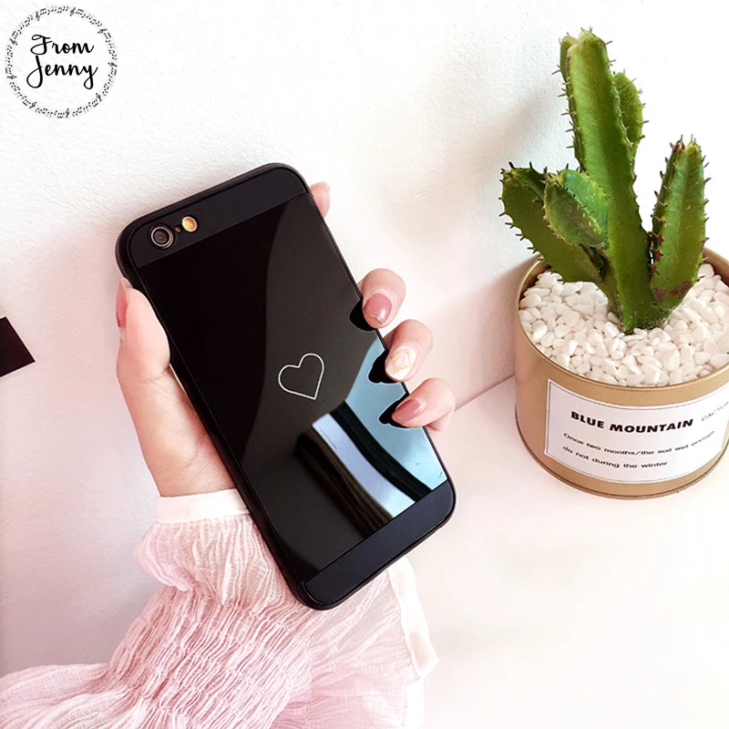 From Jenny Smooth Mirror Love Heart Case for iPhone 7 6 6s 6splus 6plus