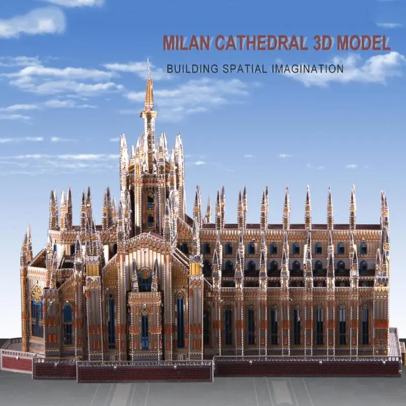 3D металлическая головоломка DIY моделирование церковное здание церковной модели лазерная резка строительные головоломки Развивающий Пазл