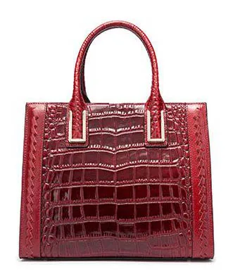 Red SUWERER новая женская сумка из натуральной кожи Модная роскошная женская сумка с тиснением под крокодиловую кожу дизайнерская женская кожаная сумка - Цвет: Red