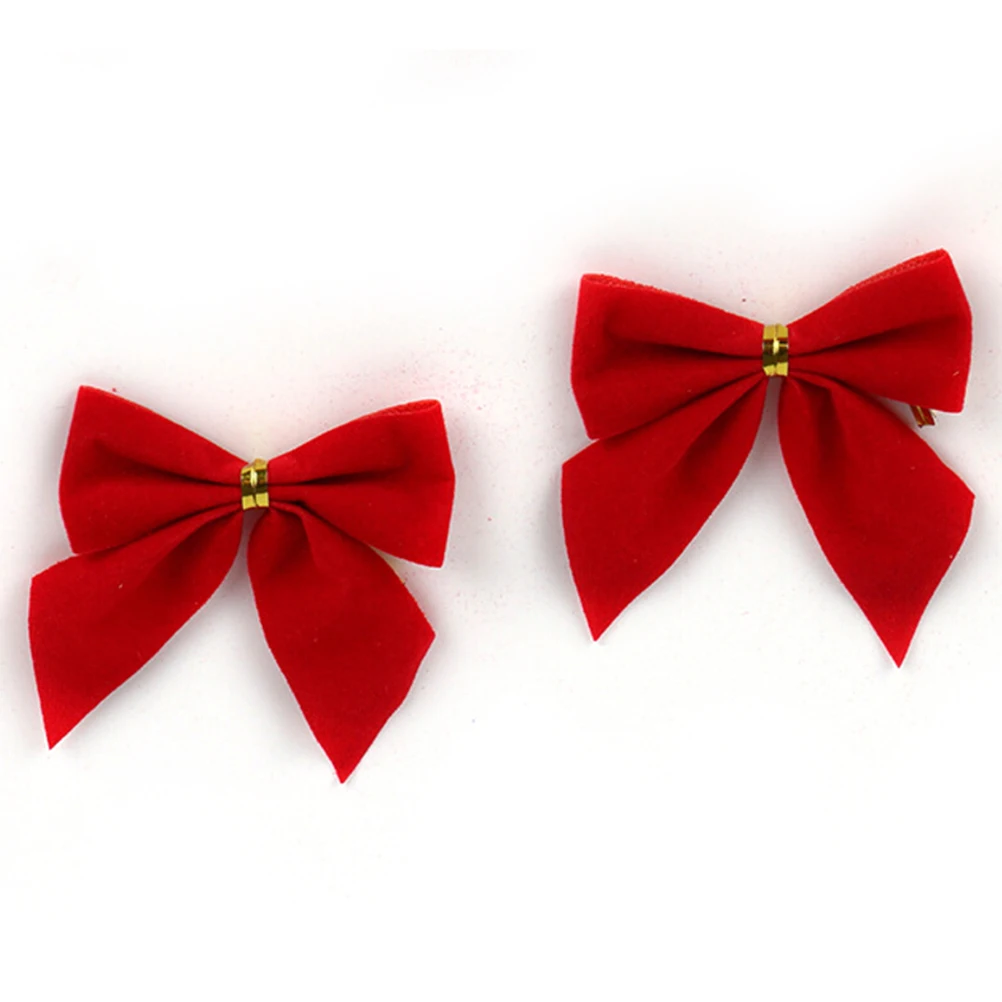 

12pcs/set Christmas Tree Bow Decoration Supplies XMAS Party Bows Christmas Ornament