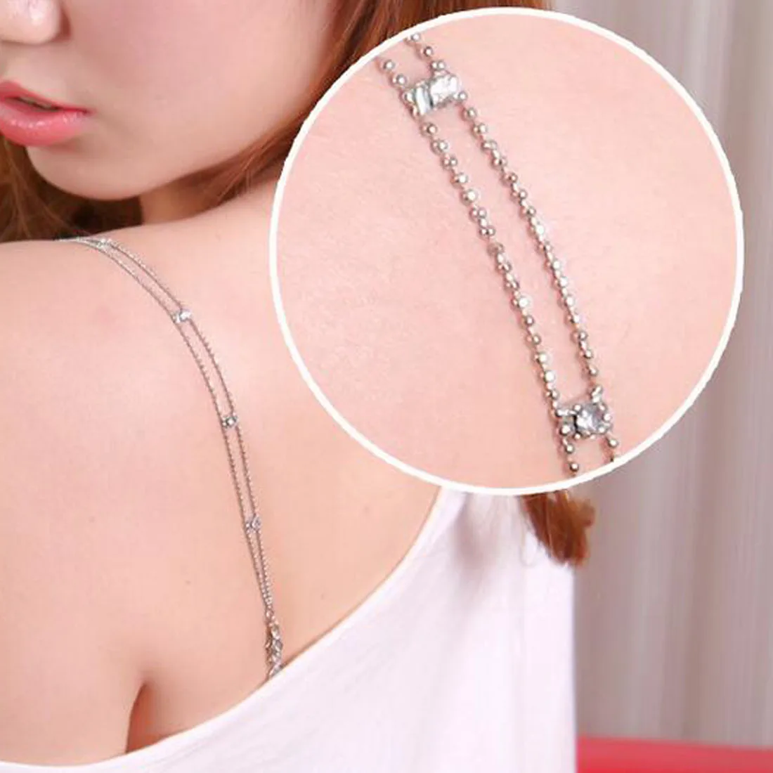 1Pair Women Adjustable Crystal Belt Diamante Rhinestone Bra