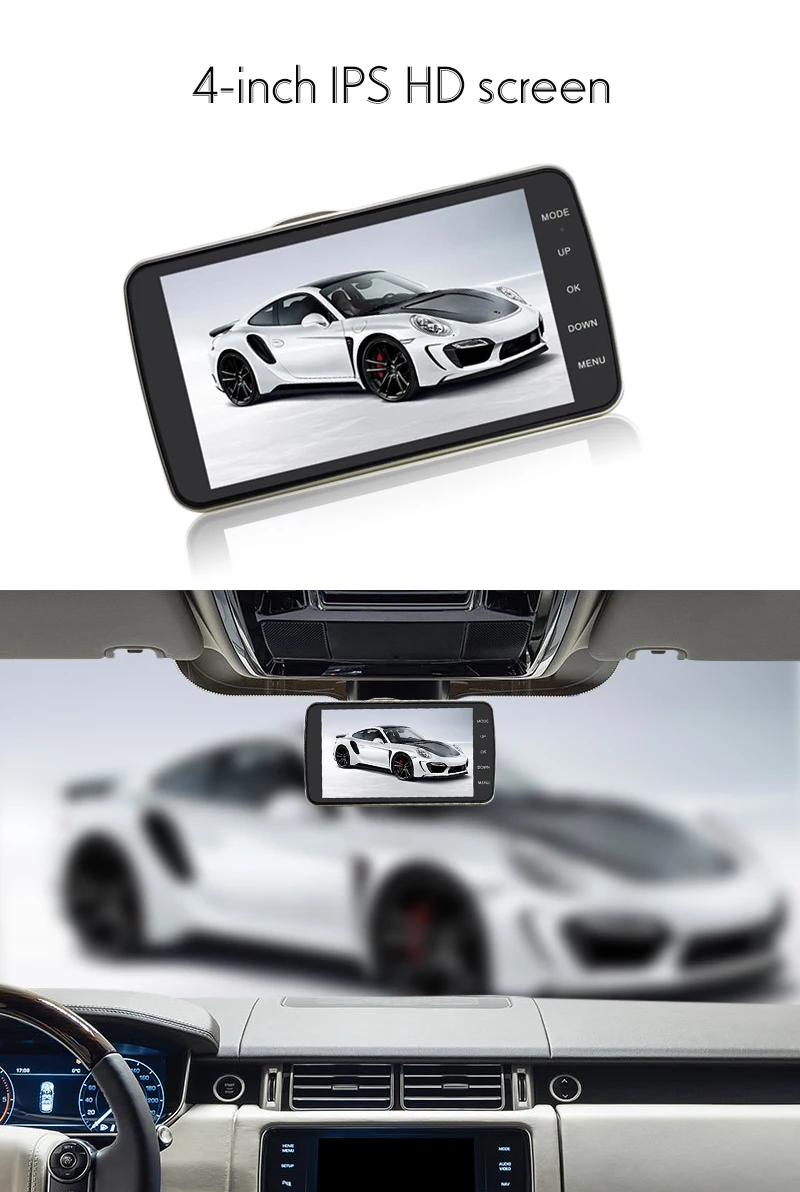 Car Dvr 4 Inch IPS Screen Car Camera FHD 1080P Dual Lens Dash Cam Car Rear View Camera Video Recorder Night Vision Registrator (3)