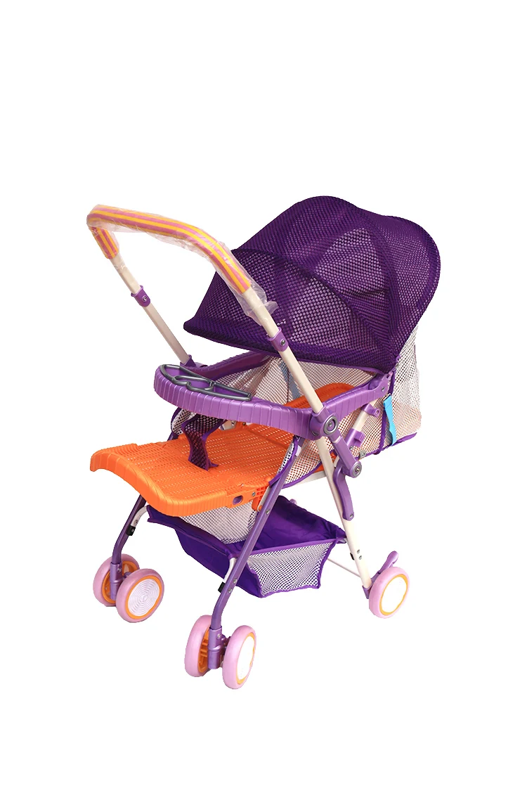 Супер легкая детская коляска из бамбука и ротанга, детская коляска из ротанга, двусторонняя ручка с обратным нажатием, 180 градусов, детская коляска - Цвет: Purple