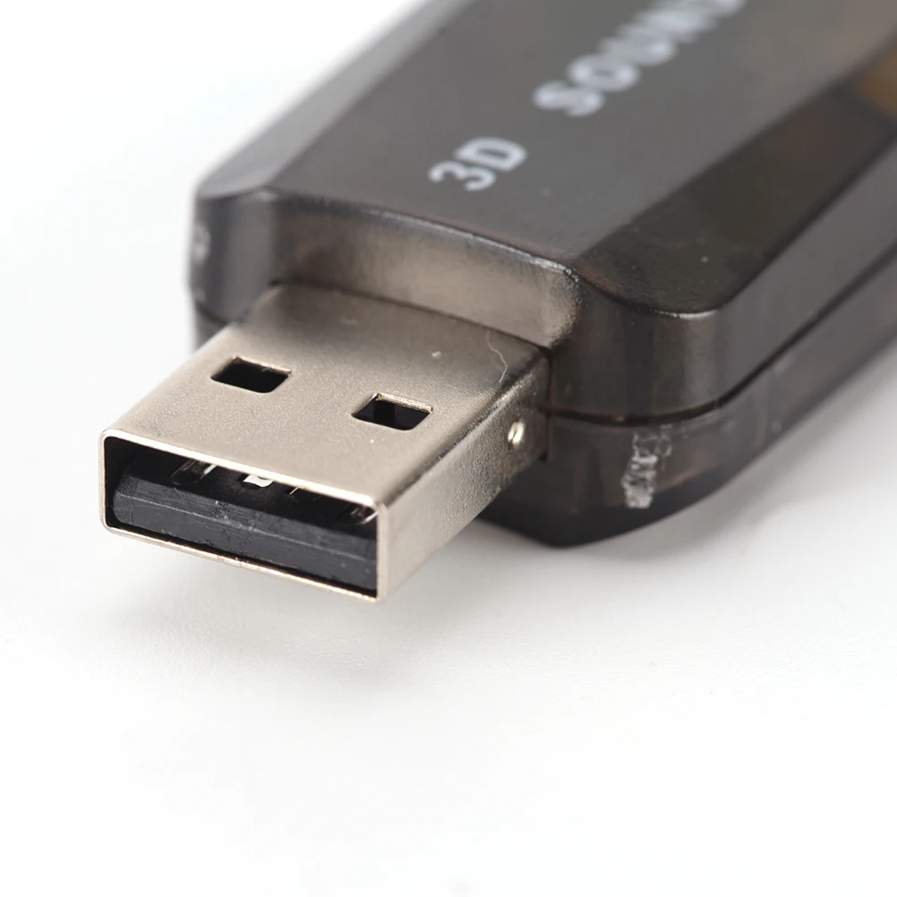 Черный 3D USB звуковая карта аудио 5 1 Внешняя адаптер микрофон динамик интерфейс