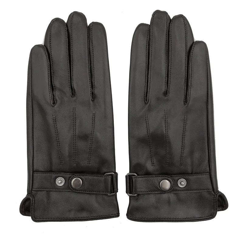 Spring/Winter Real Leather Short Gloves for Men Male Thin/Thick Black/Brown Touched Screen Gant Gym Luvas Driving Mittens warm gloves leather gloves male gloves