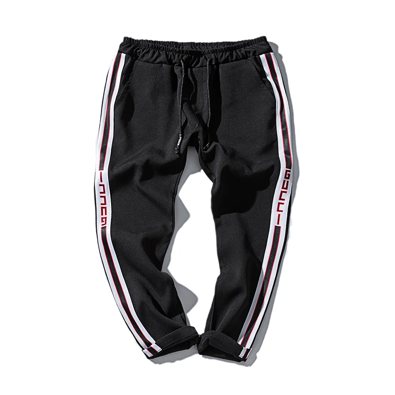 Summer new woven bandwidth loose large size M-5XL nine points casual pants personality fashion classic tide men's simple popular