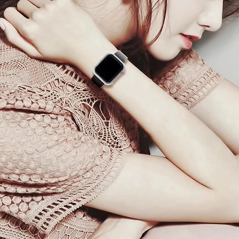For Apple Watch Series 4 iWatch Luxury Watch Case Hand Made By Crystal Diamond Shell Protect Cover For Apple Watch Series 1 2 3