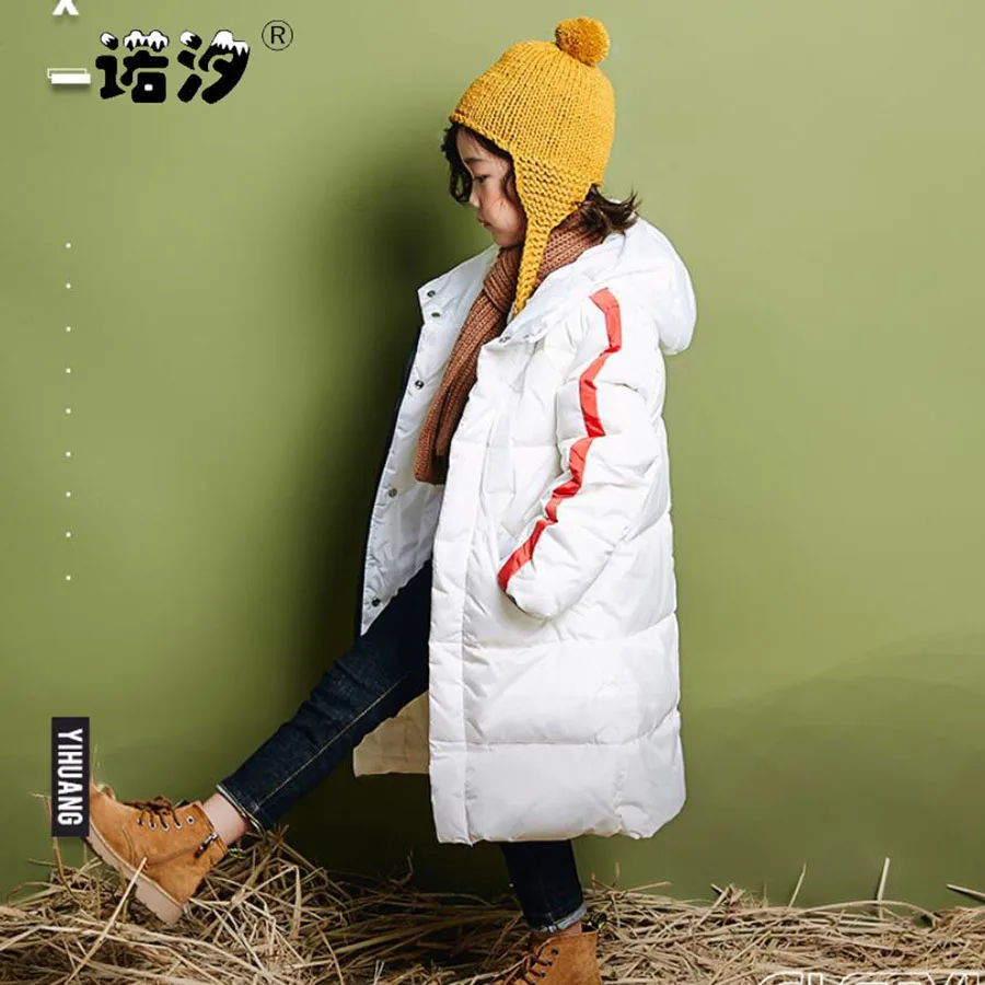 

Girls clothes kids winter white duck down jacket baby girls long style warm coat baby boy Windproof coat children clothing coat