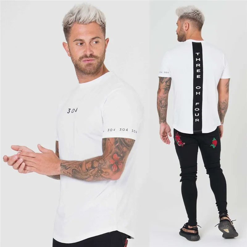 

Running Men Shirt Short Sleeve White Black Fitness Bodybuilding Cotton Sweatshirt Workout Tee Top Joggers Sport wear t shirt Men