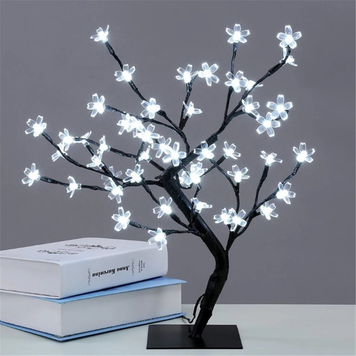 

48 Heads 3 Colors 3.6W LED Table Lamp Cherry Blossom Tree Night Light Home Bedroom Christmas Party Decoration Indoor Lighting