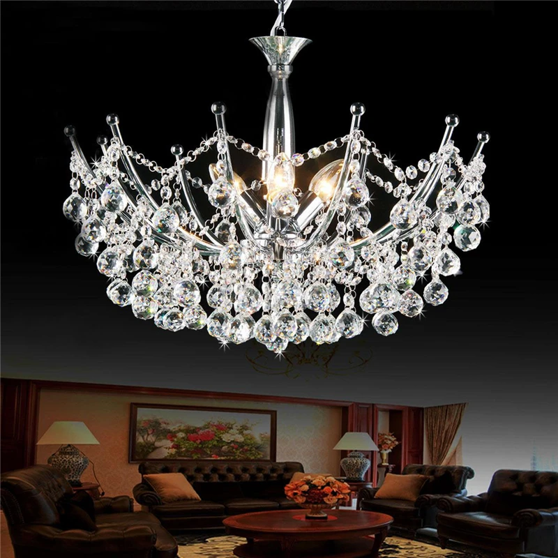 

European Modern K9 Crystal Pendant Lights Brief Fashion Bar Cafe Lamp Living Room Lustre Suspension Light