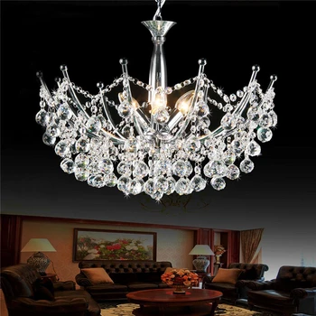 

European Modern K9 Crystal Pendant Lights Brief Fashion Bar Cafe Lamp Living Room Lustre Suspension Light