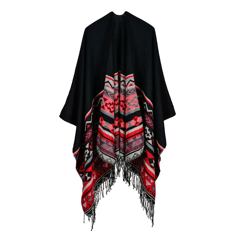 Шарфы для женщин шарф толстые кашемировые пончо и накидки Boho Винтаж Осень Зима Мешковатые элегантные пашмины кардиган для платья палантин - Цвет: Color 20