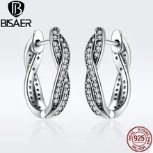 Подлинные 925 пробы серебряные серьги-гвоздики из чистого фианита, ювелирные изделия для женщин, Букле д 'Орель femme WEUS465