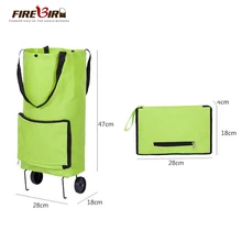 Сумка-тоут многоразовая хозяйственная сумка складное колесо для торговой тележки легкая складная сумка Traval Cart Green FN696