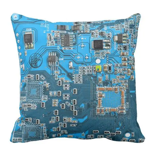 

Funny Computer Geek Circuit Board Throw Pillow Case Novelty Circuit Board Cushion Cover Cool Modern Bedroom Office Decor Gifts