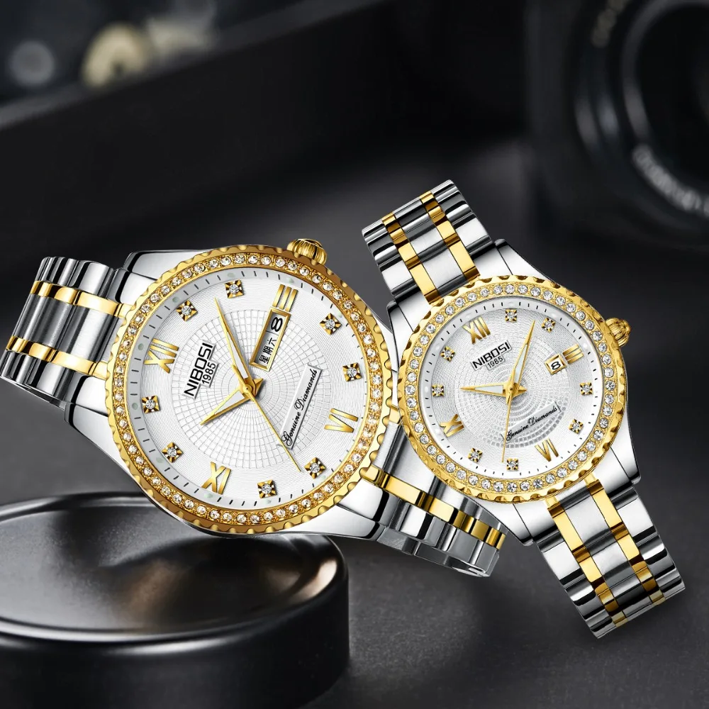 

NIBOSI Watch 2018 Mens Watches Top Brand Luxury Quartz Watch Women Clock Ladies Dress Wristwatch Fashion Casual Lover Watch