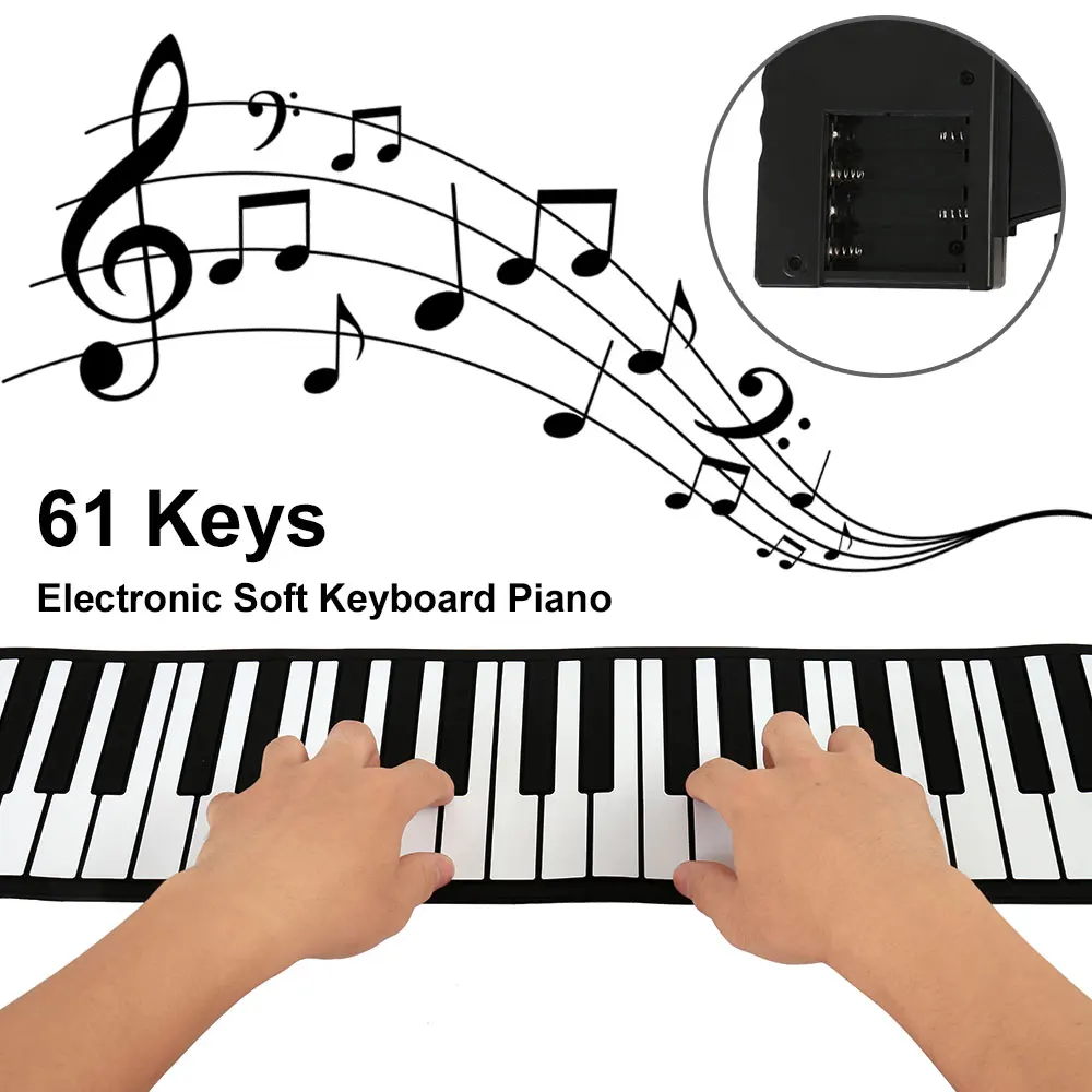 

2017 New Portable 61 Keys Universal Flexible Roll Up Electronic Piano Soft Keyboard Piano