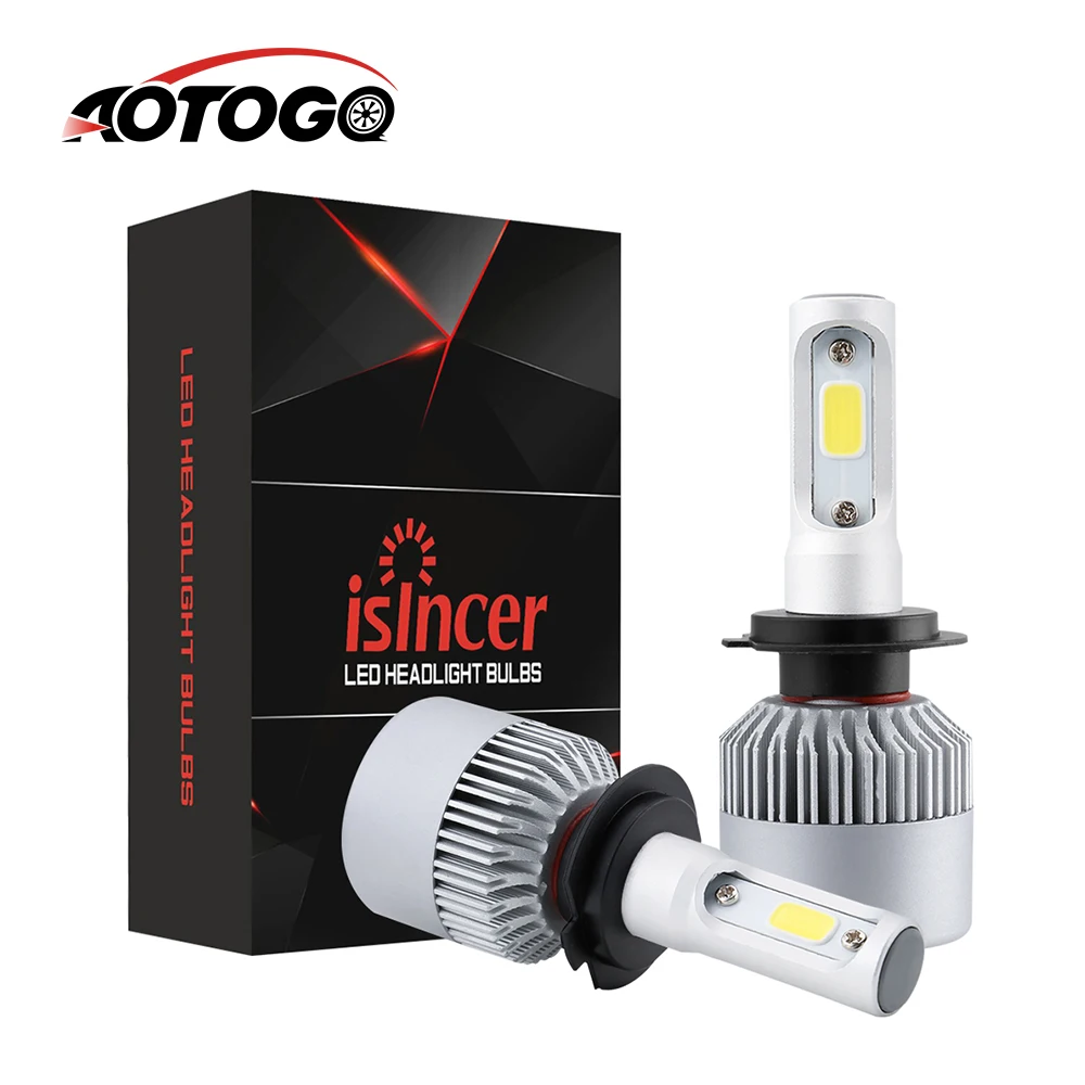 Автомобильные фары H7 LED Turbo H4 2 шт. COB H1 H11 H3 H13 H27 9005 HB3 9006 HB4 9007 72 Вт 8000LM 6000K 12 в 24 В