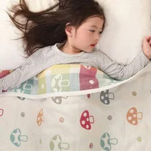 Толстые теплые детские одеяла 110x110 см хлопок Дети пеленать постельные принадлежности обертывание подгузники для новорождённых 6 слоев детское банное полотенце фотографии