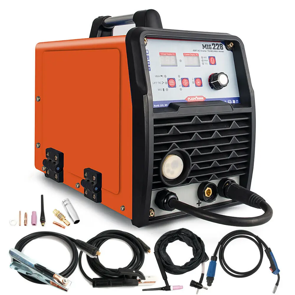 

MIG 228 MIG TIG ARC Welder Inverter 200A Gas Lift TIG Welding Machine 110V/220V