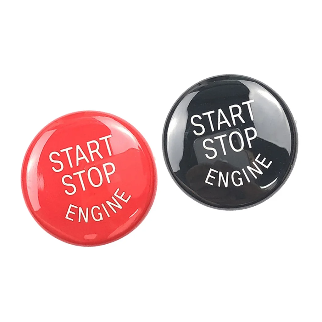 2pcs 0.98'' ABS Engine Start Stop Button Cover Trim Adhesive Sticker Ornament For BMW E Chassis Red Blue