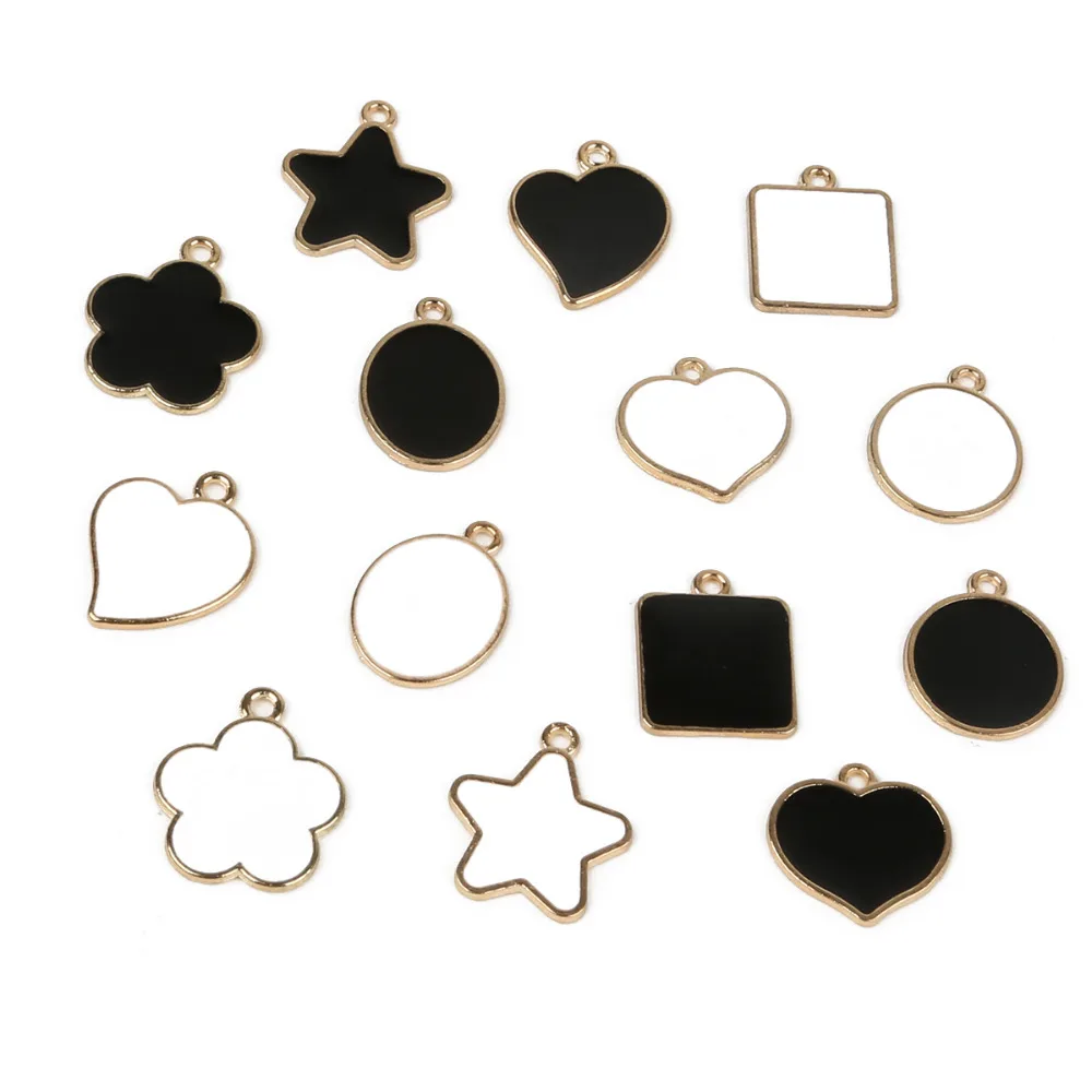 

10pcs Round Heart Star Mini Alloy Enamel Charms Pendant For Necklace Bracelet Jewelry Making DIY Earrings Findings