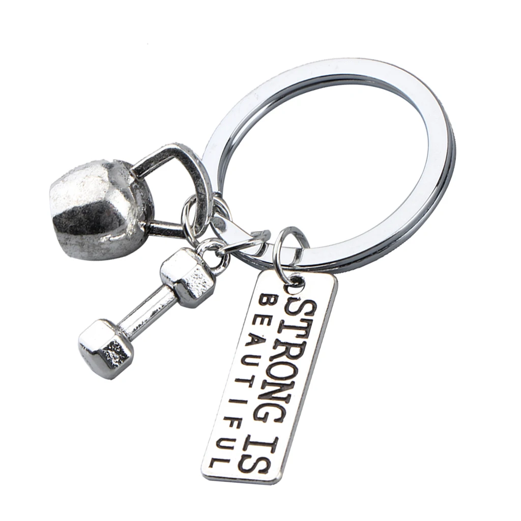 Novelty Fitness Gym Weightlifting Keyring, Exercise Bag Charm Pendant Alloy Keychain