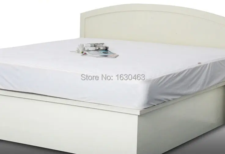 Image Free Shipping Luxury Tencel  Waterproof Mattress Protector  Cover For  Bed Bug USA Mattress  Size