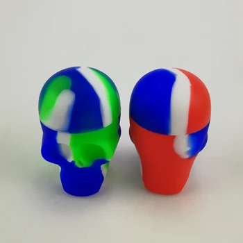 

2pcs/lot Skull Shape 15ML Silicone Container Food Grade Small Rubber Jars Dab Tool Weed Storage Oil Holder Wax Container