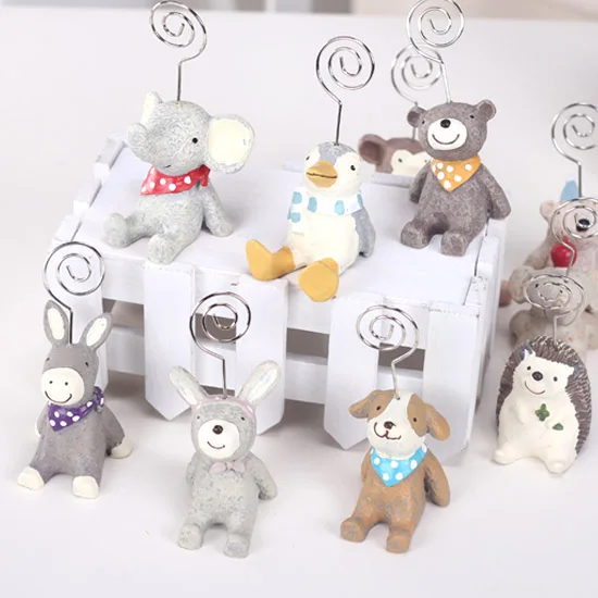 

5PCS/LOT Animal Cute Photo Holder Clip Desk Memo Note Card Stand Decorative Table Card Holder