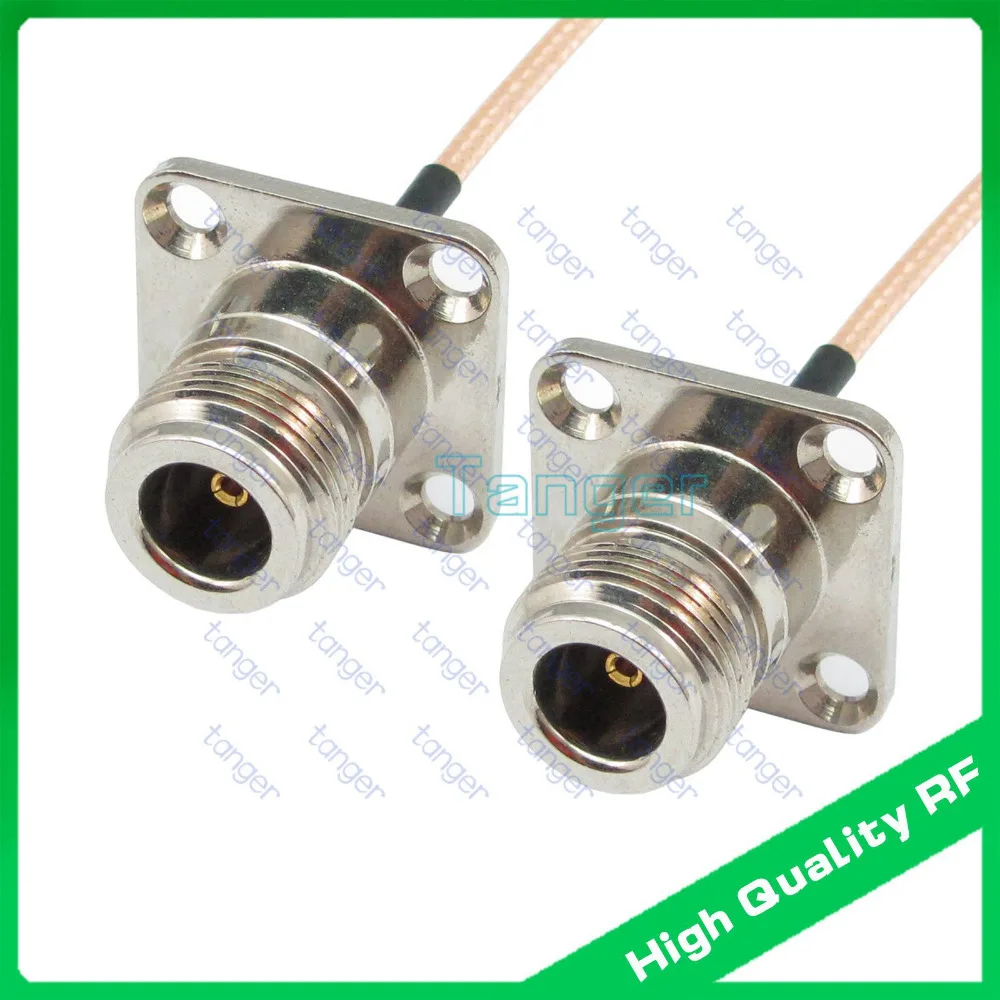 

N female jack 4 hole panel to N female jack 4four hole panel with RG-316 RF Coaxial Pigtail Jumper cable 20inch 50cm RF cables