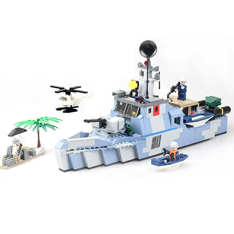 

GUDI City Military Navy Warships Destroyer Battleship Building Blocks Sets Bricks Model Kids Toys Compatible Legoe