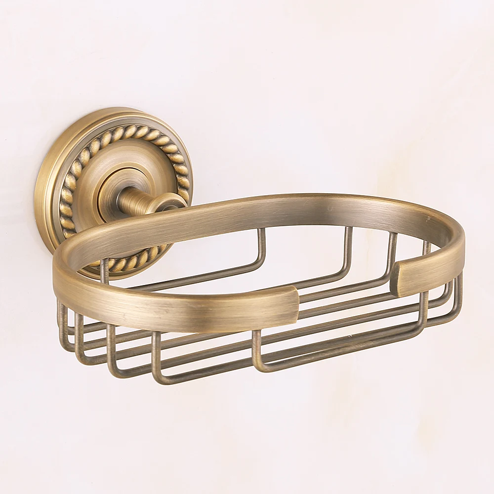 Antique Brushed Soap Dish Holder Solid Brass European Soap Dish Net