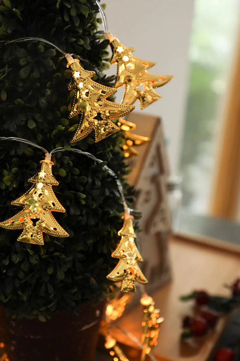  1-4m Chritmas LED String light Santa Claus Xmas Tree Stocking Shape Fairy Lights New Year Party Holiday Decoration String Lamp (67)