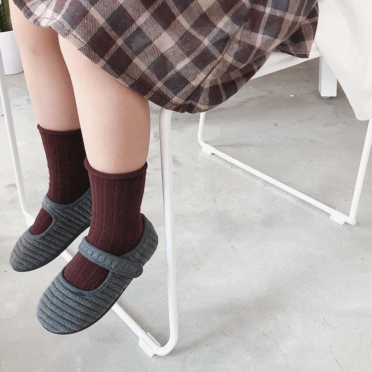 Children's cotton shoes flat shoes boys and girls shoes soft baby sports shoes red gray breathable ballet folding sandals