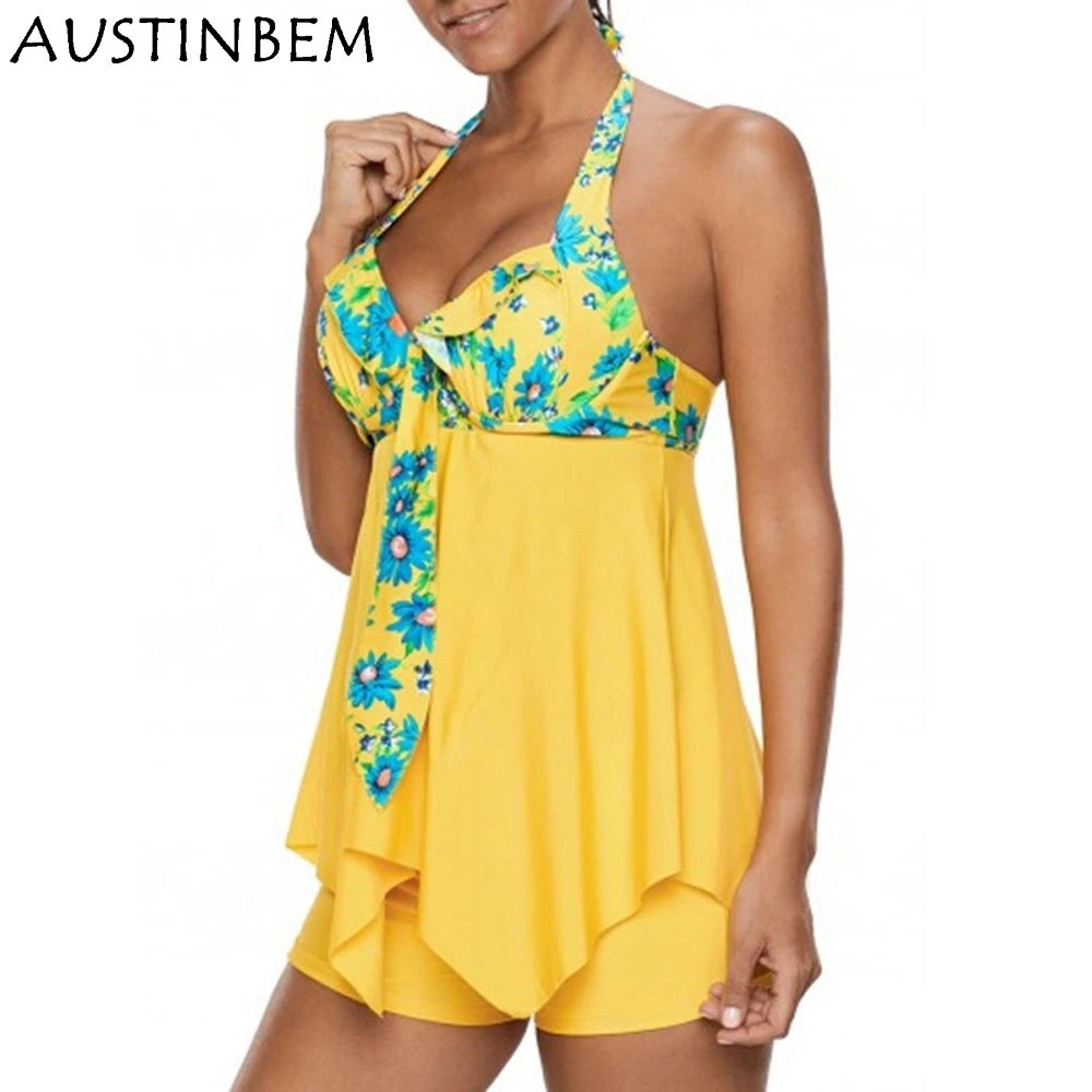 

AUSTINBEM Sexy Tankini Women Swimwear Two Piece Bathing Swimdress Beach Wear Swim Maillot De Bain Female Plus size S-5XL