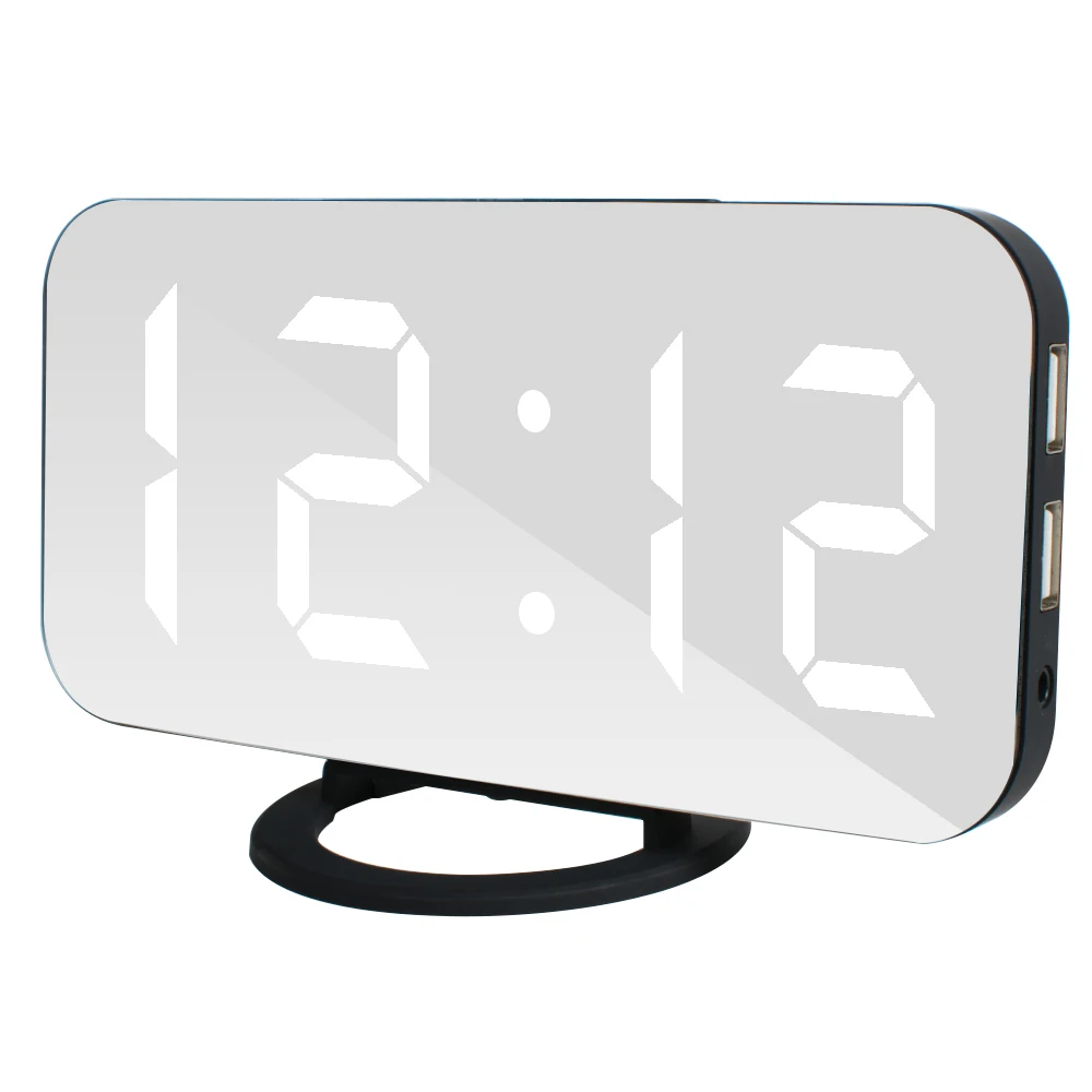 

LED Digital Alarm Clock Desk with Dual USB Charging Output Port 110V/220V