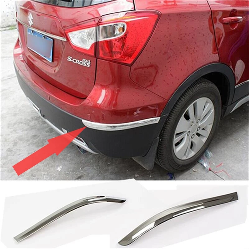 CAR-STYLING-ACCESSORIES-FIT-FOR-2014-SUZUKI-SX4-S-CROSS-ABS-CHROME-REAR-BUMPER-CORNER-PROTECTOR