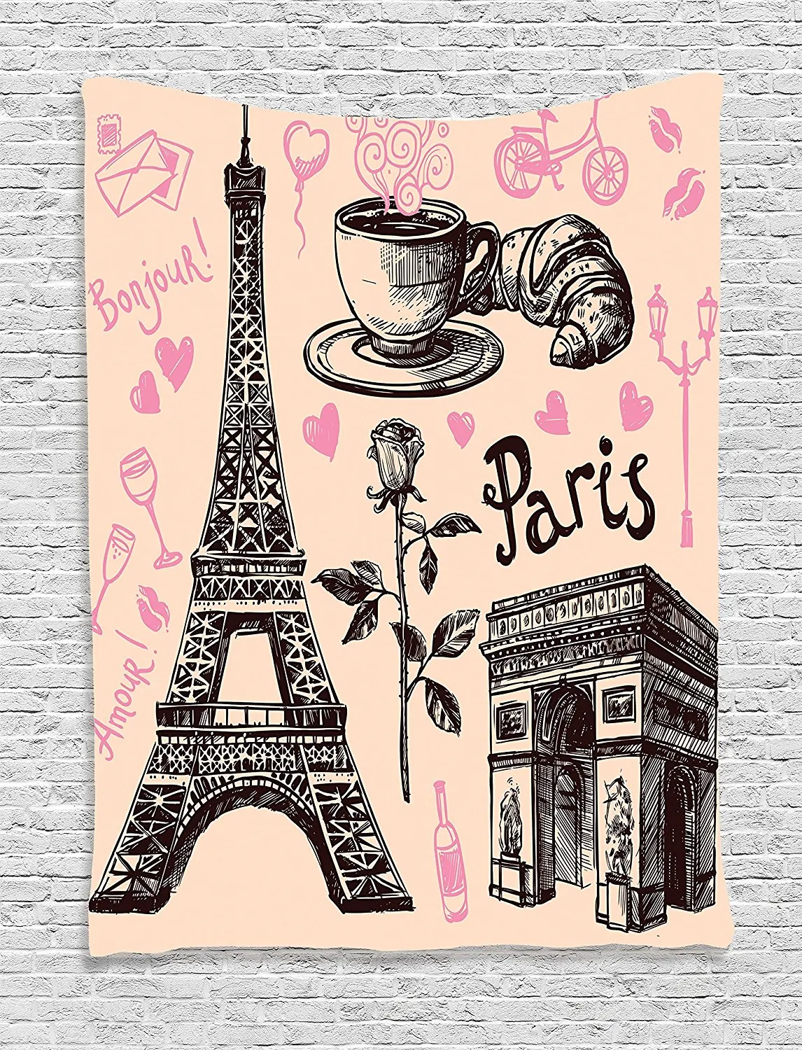 Eiffel Tower Tapestry Paris Eiffel Tower Bakery Delicious Croissant