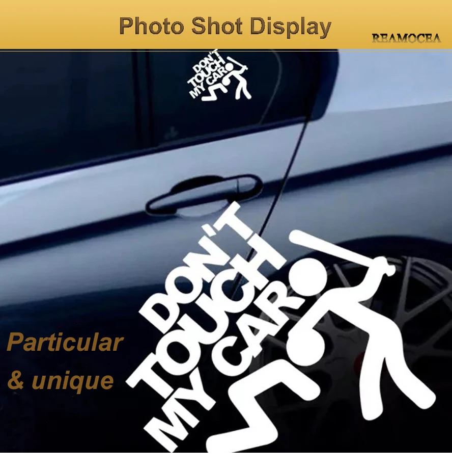 Reamocea Safety Warning Vinyl Car stickers DO NOT TOUCH MY CAR Decals Window Door Body For Ford Honda BMW Toyota Kia Nissan Audi (9)