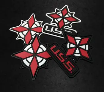 

10pcs U.S.S. Badge Rubber PVC 3D Hook Tactical Patch Military Morale Armband Army Umbrella Security Brassard Wholesale