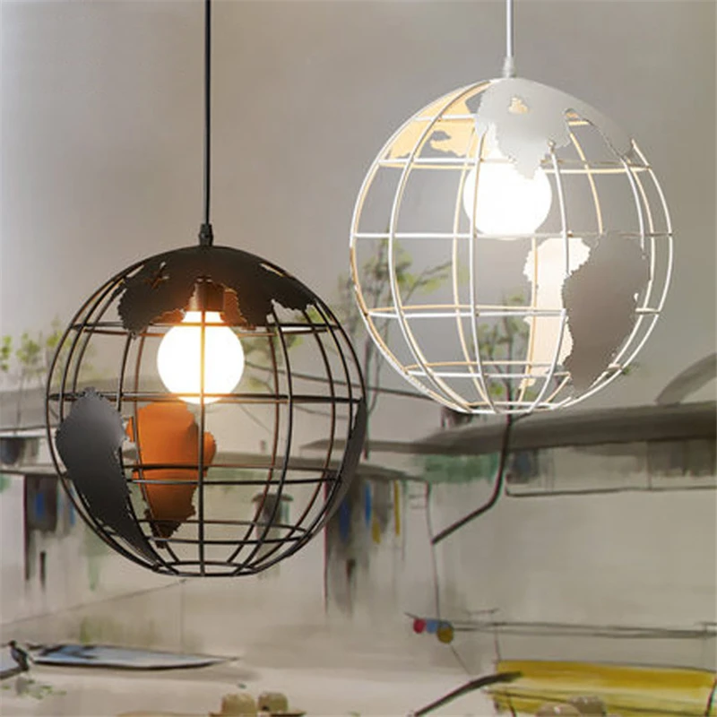 

E27 Retro Iron Creative Counter Pendant Lamp Western Personalized aisle Globe Pendant Light for Restaurant Coffee bar Bedroom