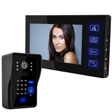 Multifuncional HD 7 ”TFT Color Video de la puerta Sistema de Intercomunicación Del Timbre del teléfono Kit IR monitor de la Cámara del teléfono Manos Libres de intercomunicación